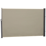 Outsunny Pull-Out Side Awning Sun Protection Steel Frame Retractable Privacy Cream 3x1.8M