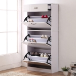 HOMCOM Shoe Storage Cabinet W/3 tipping drawers-Black(c-2)