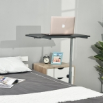 HOMCOM Multipurpose Overbed/Chair Table W/4 Castors-White/Brown(c-1)