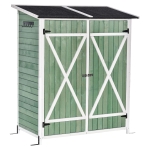 Outsunny Garden Storage Shed Tool Organizer w/ Storage Table, Hooks, and Ground Nails