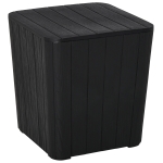 Outsunny Wood Effect Coffee Table Square Storage Box Garden Furniture Bucket Patio Black