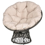 Outsunny 360° Swivel Rattan Chair Outdoor Wicker Chairs w/ Padded Cushion
