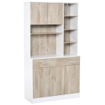 HOMCOM Kitchen Buffet with Hutch Multi Storage Cupboard Cabinet Server Sideboard with Drawers, 100W x 39D x 180Hcm