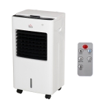 HOMCOM Portable Air Cooler Evaporative Humidifier with Ice Crystal Box Remote Controller 7.5 Hour Timer 3 Mode Swing and Ice Cooling Function White