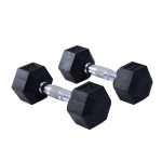 HOMCOM Rubber Hexagonal Dumbbell Set,2 pcs x 6 kg(c-1)