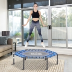 HOMCOM 40" Mini Hexagon Steel Frame Trampoline with Anti-slip Rubber Pads Blue