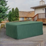 Outsunny UV/Rain Protective Rattan Furniture Cover, 210x140x80 cm-Green(c-4)