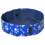 PawHut Dog Swimming Pool Foldable Pet Bathing Shower Tub Padding Pool Φ80×20Hcm XS