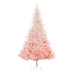 HOMCOM 6ft Christmas Decorations Realistic Design Faux Christmas Tree w/ Metal Stand and Quick Setup - Pink