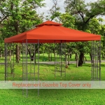 Outsunny Gazebo Replacement Canopy 3x3 m-Rusty Red(c-1)