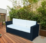 Outsunny Rattan 3-Seater Sofa-Black(c-1)