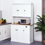 HOMCOM Freestanding Kitchen Cabinet Unit Cabinet Drawer Storage Pantry Home, 101W x 39D x 180Hcm-White(c-1)