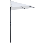 Outsunny 3 m Balcony Half Parasol Semi Round Umbrella-White