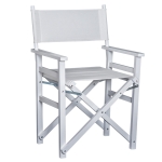 HOMCOM Wooden Director's Folding Chair, Oxford Fabric, Beech,56L-White