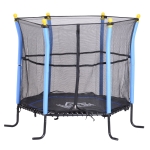 HOMCOM Kids Mini Trampoline with Net, Φ155x122.5H cm, Steel Frame-Pink(c-1)