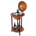 HOMCOM MDF Retro Globe Design Mini Bar Drinks Cabinet Brown(c-2)