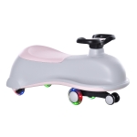 HOMCOM Ride on Wiggle Car w/LED Flashing Wheels for 18 - 72 months Gray+Pink