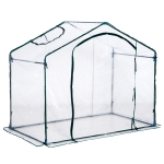 Outsunny 1.8m Portable Walk-in PVC Greenhouse, 180Lx100Wx168H cm-Green
