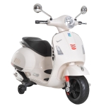 HOMCOM Kids Ride On Motorcycle, 6V, W/LED Lights-White