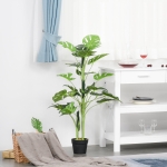 Outsunny Artificial Monstera Tree Decorative Plant 21 Leaves with Nursery Pot, Fake Tropical Palm Tree for Indoor Outdoor Décor, 100cm