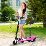 HOMCOM Kids Foldable E-Scooter W/Brake Kickstand for 7-12 Years Old -Red(c-4)