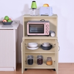 HOMCOM Kitchen Trolley 2-Door Cabinet W/Wheels, 60.4Wx40.3Dx97Hcm-White Oak(c-2)