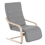 HOMCOM Deck Lounge Chair Garden Recliner Black Creamy White Adjustable