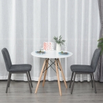 HOMCOM 2 Pieces Armless Dining Chair with Metal Leg Sponge Padding for Home Office