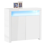 HOMCOM High Gloss LED Cabinet Cupboard Sideboard Buffet Console with RGB Lighting
