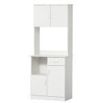HOMCOM Modern Kitchen Pantry Cupboard Kitchen Storage Cabinet w/ Drawer and Shelves, 71W x 41D x 178Hcm