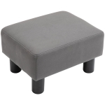 HOMCOM Footstool Ottoman Footrest Seat Chair Luxury Small Grey Home Office