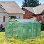Outsunny 4x2 m Polytunnel Walk-in Greenhouse-Green(c-1)