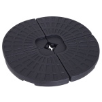 Outsunny 4 Pcs Portable Umbrella Base, HDPE-Black