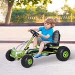 HOMCOM Kids Pedal Go Kart W/Adjustable Seat-Green