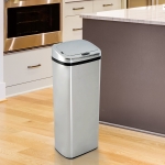 HOMCOM 68L Automatic Sensor Lid Steel Kitchen Bin Silver(c-2)