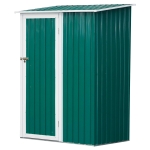 Outsunny 2.9 x 4.6ft Corrugated Steel Single Door Garden Shed - Green