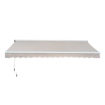 Outsunny 2.95Lx2.5M Retractable Manual/Electric Awning-Cream White/White