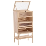 PawHut Wooden Hamster Cage Small Pet Supplies W/Run, 12Hx7,5W cm