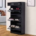 HOMCOM Shoe Storage Cabinet W/3 tipping drawers-Black(c-1)