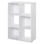 HOMCOM 6 Cubes Shelving Cabinet, Particle Board-White