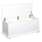 HOMCOM Storage Box Chest Trunk, 100Lx40Wx40H cm Chipboard-White(c-3)