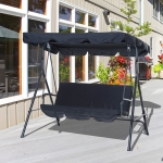 Outsunny Garden Swing Chair with Canopy, 3-Seater-Grey(c-2)