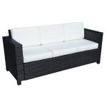 Outsunny Rattan 3-Seater Sofa-Black(c-2)