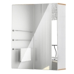kleankin Bathroom Mirror Cabinet Wall Mount Storage Cupboard W/ Door and Adjustable Shelf
