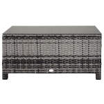 Outsunny Rattan Garden Furniture Coffee Table Patio Tempered Glass (Mixed Grey)