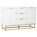 HOMCOM Modern Storage Cabinet Freestanding Cupboard with 3 Drawers for Dining Room, Living Room