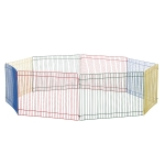PawHut Cerca para Pequenos Animais Gaiola Modular de Metal Dobrável com 8 Painéis para Pequenos Animais para Interior Exterior 69x69x23cm Multicor
