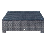 Outsunny Rattan Garden Furniture Coffee Table Patio Tempered Glass (Mixed Brown)