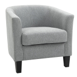 HOMCOM Poltrona de Sala de Estar Estofada em Linho Sintético Poltrona Relax Moderna com Apoio para os Braços Acolchoado e Almofada Grossa para Dormitório 75x72x74cm Cinza