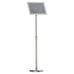 HOMCOM A4 Poster Stand height Adjustable Display Stands Board Replaceable Vertical & Horizontal with Metal Base Silver